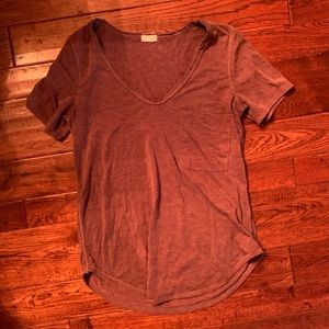 Garage light wash maroon basic tee